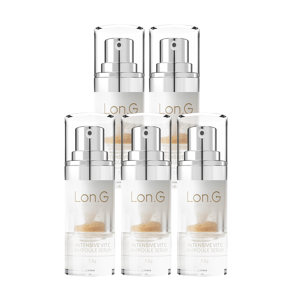 Vijf flacons Lon.G Intensive Vitamin C Ampoule Serum 7.3g voordeelverpakking